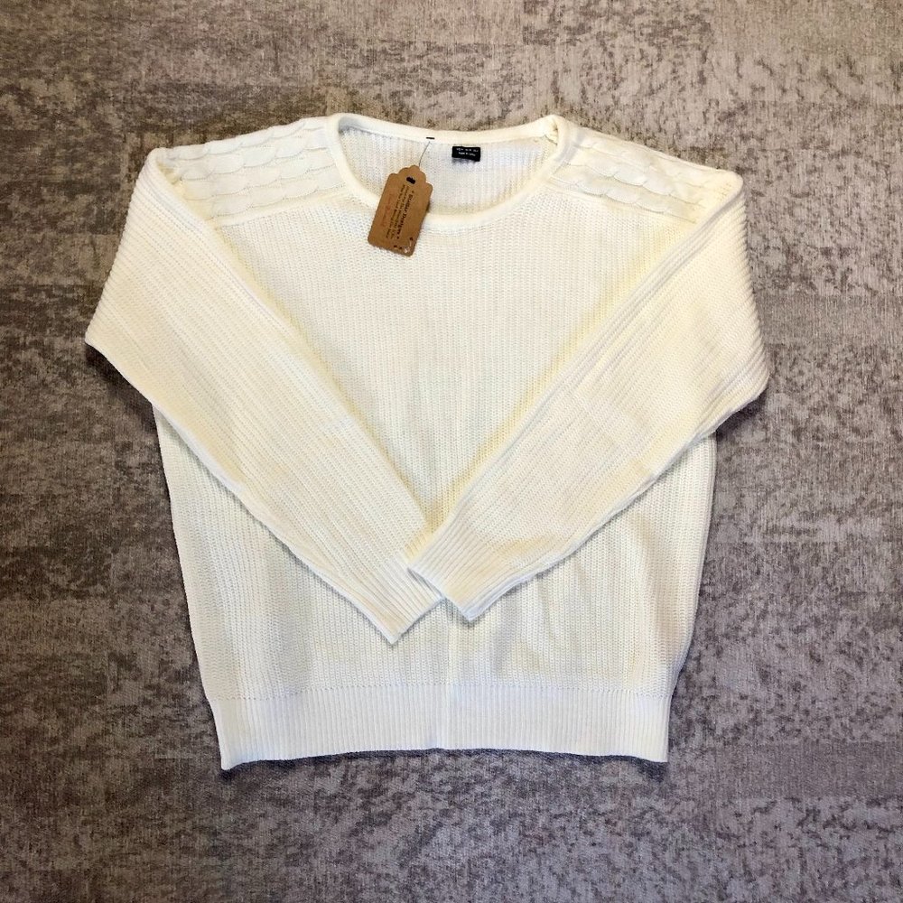 Stellar Designs White Ribbed Knit Sweater🍂💛 - Picture 8 of 9